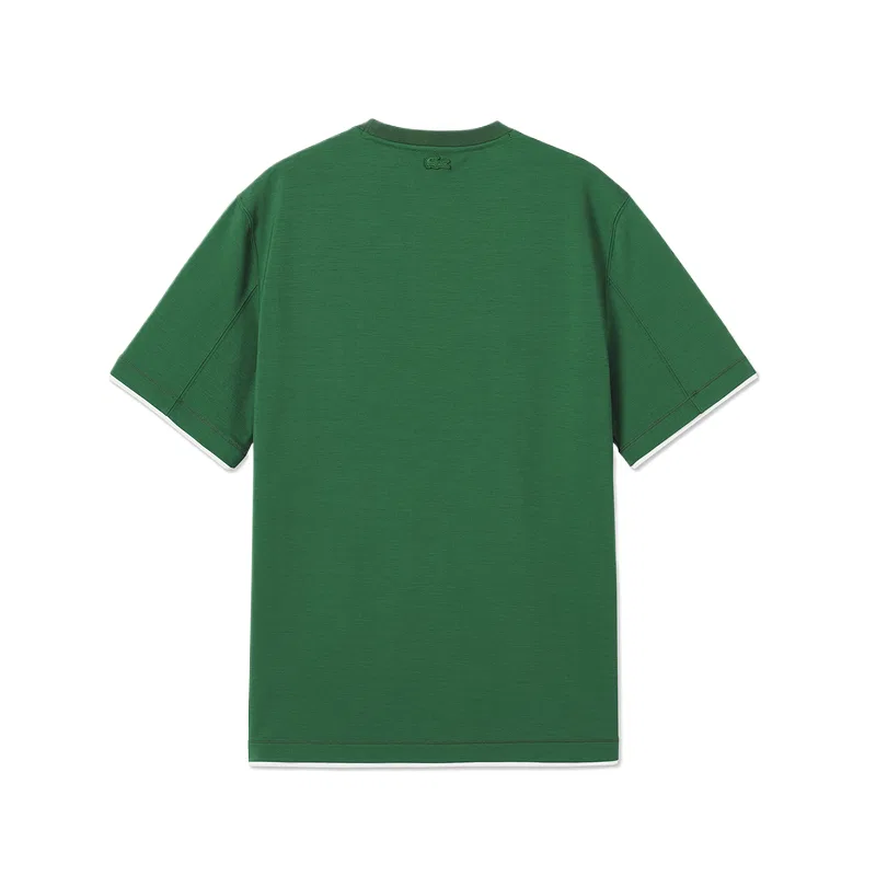 Футболка мужская с круглым вырезом, прямой крой LACOSTE, 132/Crocodile Green — фото 3