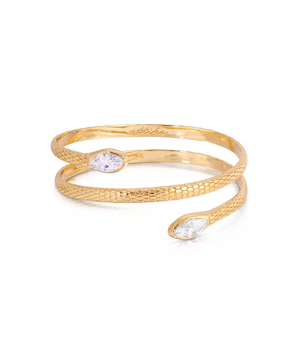 

Браслет-Браслет с фианитами огранки «маркиза» в форме спирали Ettika, gold