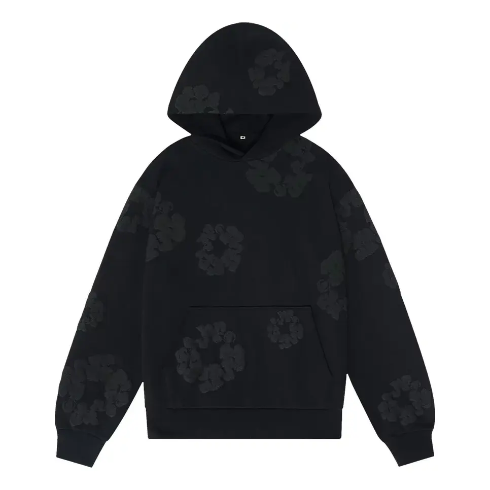 

Хлопковая толстовка с капюшоном Denim Tears Cotton Wreath Hooded Sweatshirt 'Black Monochrome'