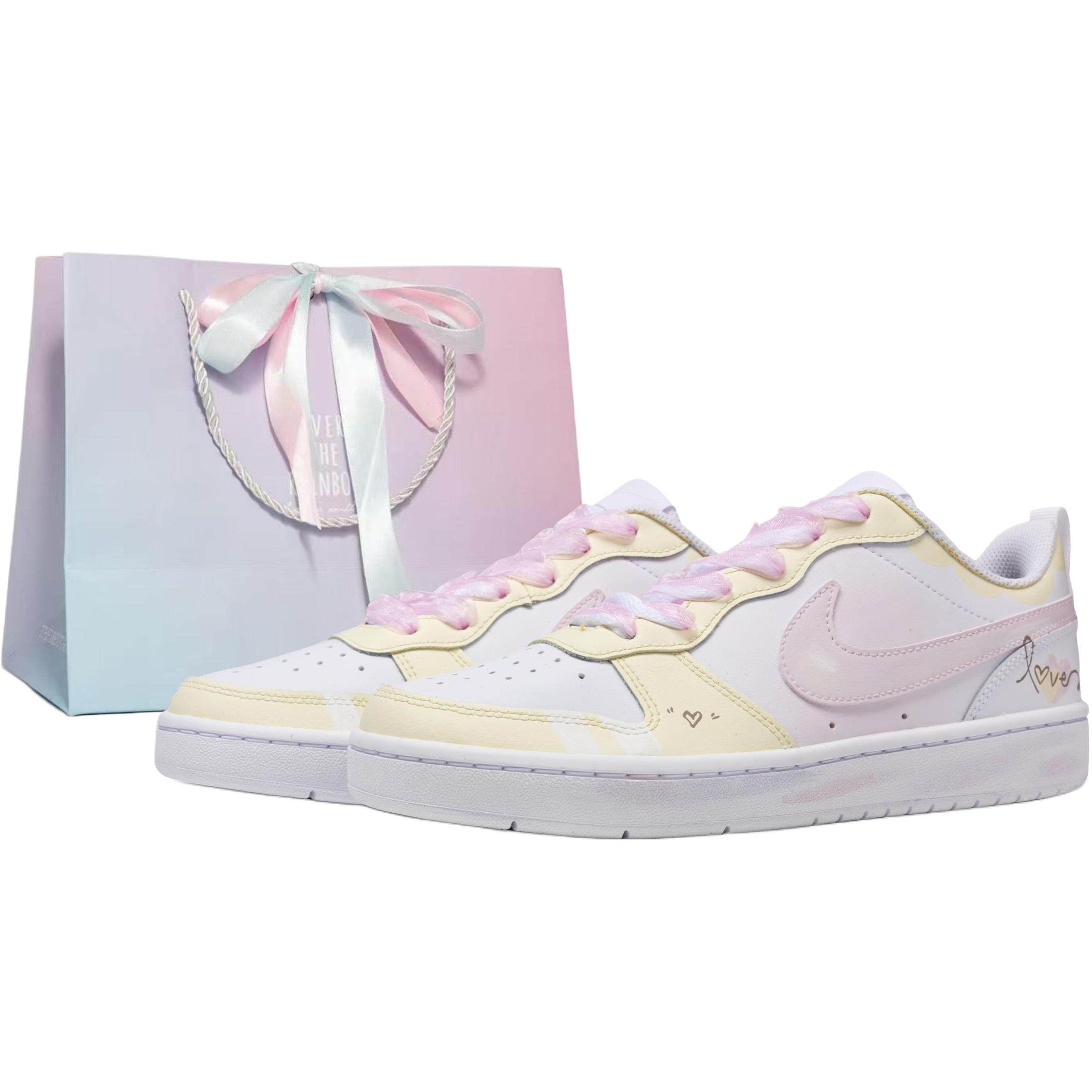 

Court Borough 2026 Edition, универсальные и очаровательные кожаные кроссовки с противоскользящей подошвой, амортизацией и устойчивостью к истиранию, низкие Nike, 2026 love shopping bag