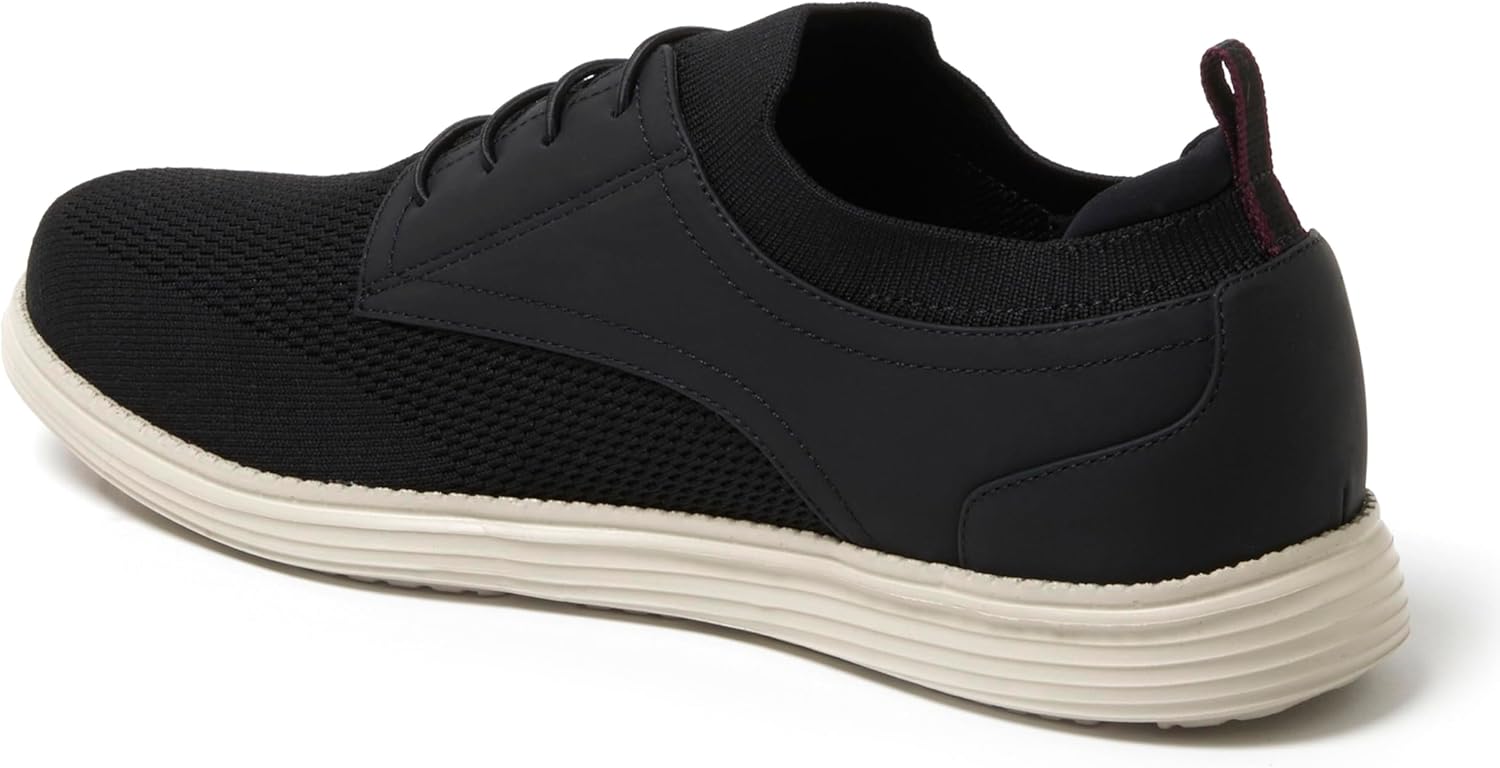 Мужские туфли Dearfoams Nash Slip-On Oxford, легкие, дышащие, с поддержкой свода стопы, черный — фото 3