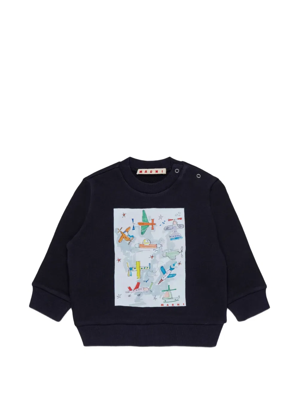 Толстовка с принтом самолета Marni Kids, синий