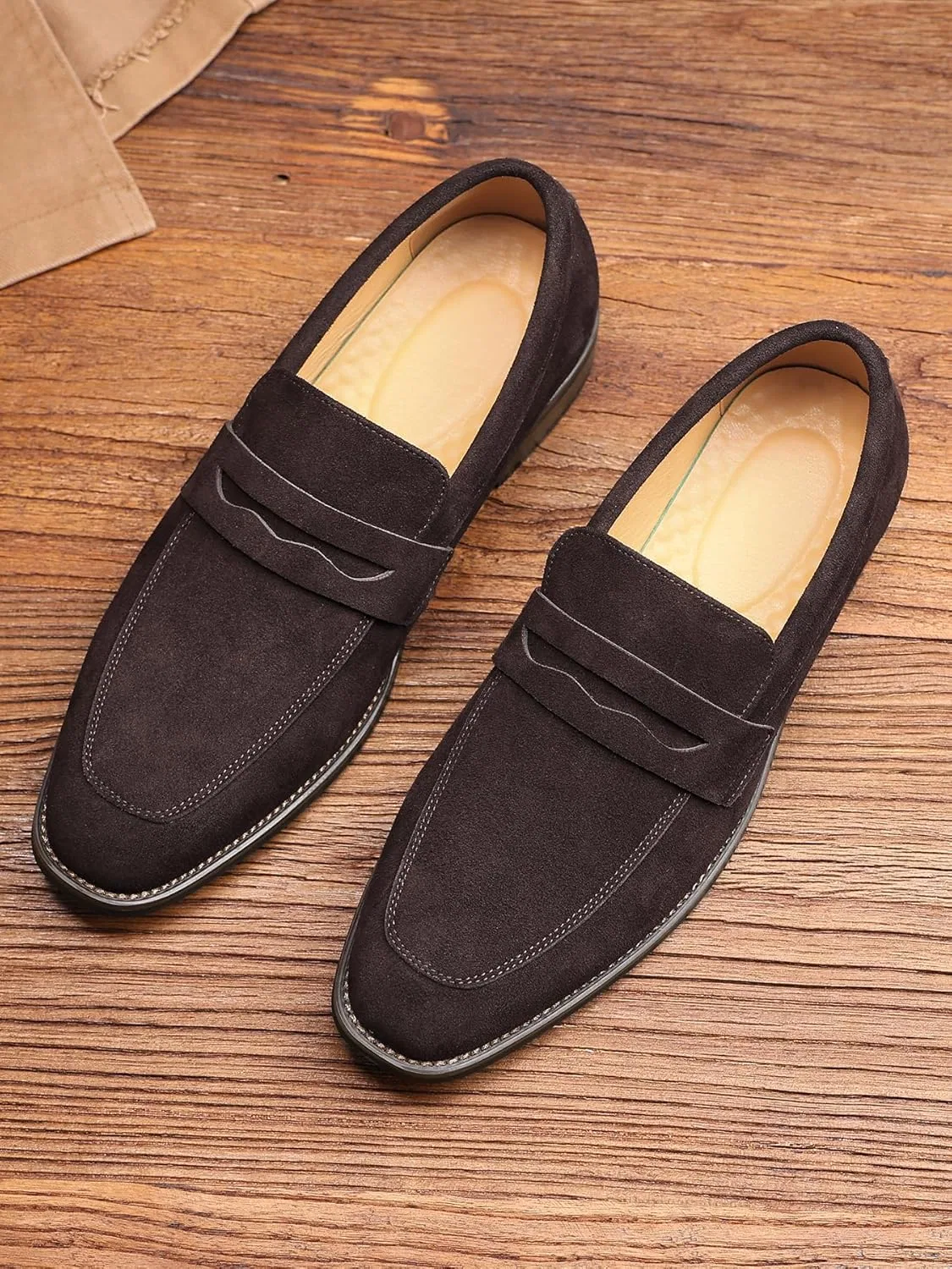 Лоферы кожаные Classic British Loafers, коричневый SJIUTLYUE — фото 3