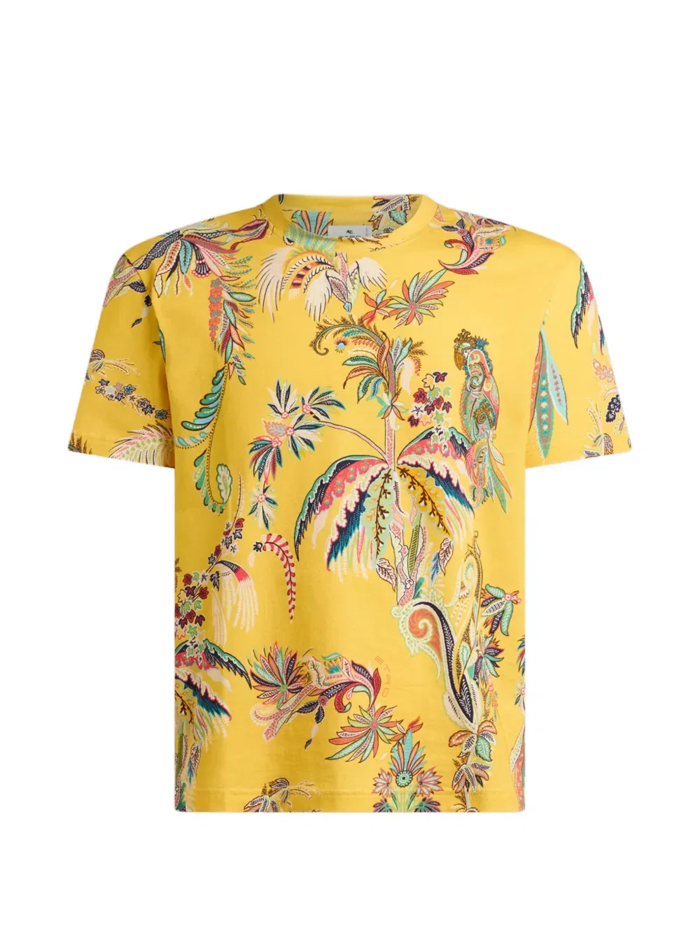 Футболка с принтом попугая и пальмы Etro, желтый