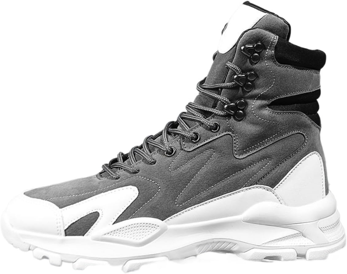 

Мужские высокие кроссовки ZIXCPLAZ из искусственной замши, вдохновленные городской модой, с увеличением роста на 5 см, для уличного стиля, походов и повседневной носки, с ярким дизайном и комфортом на весь день, серый