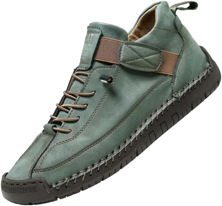 

Мужские ботинки HCHCTRY на щиколотку, дезерт-ботинки - винтажный стиль, с простроченным дизайном, резиновой подошвой, круглым носком, повседневная обувь на все сезоны, зеленый