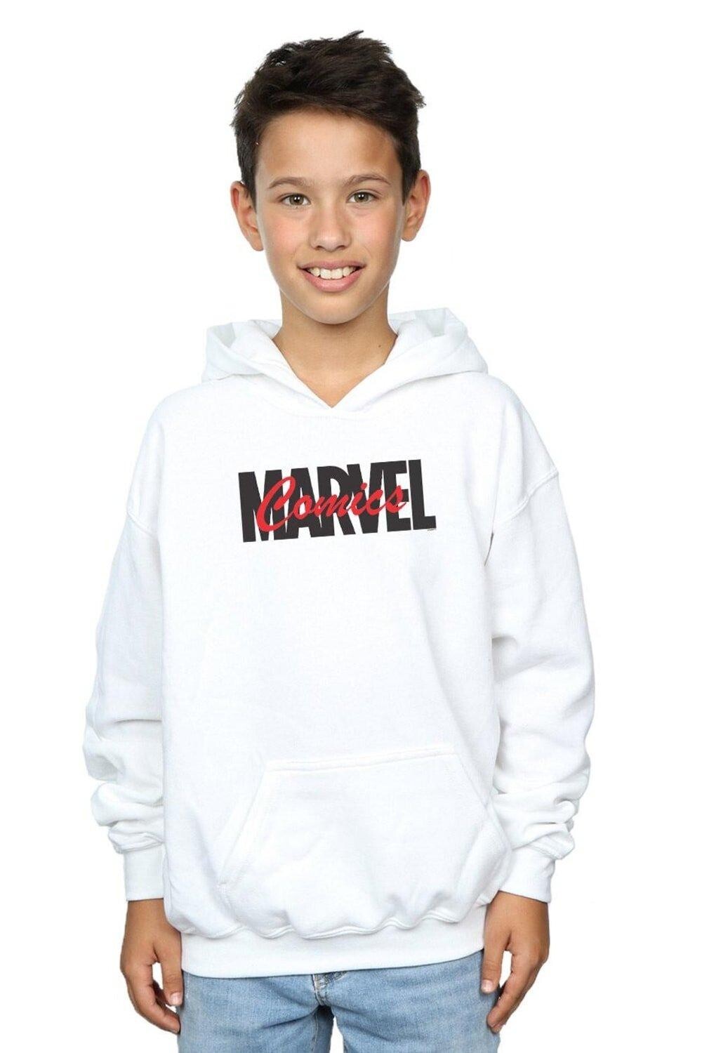 

Красное худи с логотипом в виде шрифта Marvel, белый, Красный, Красное худи с логотипом в виде шрифта Marvel, белый