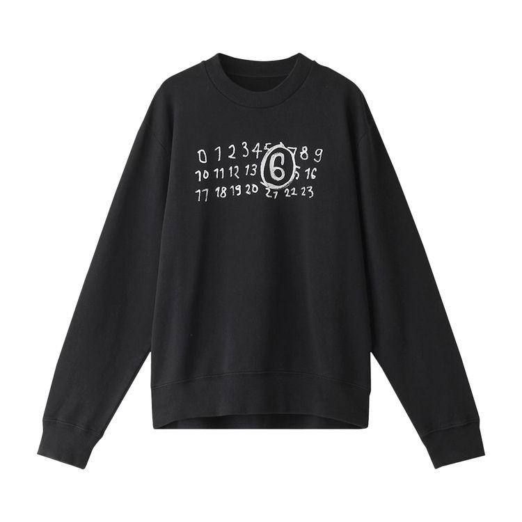 

Толстовка MM6 Maison Margiela Numbers Motif Sweatshirt 'Black', черный