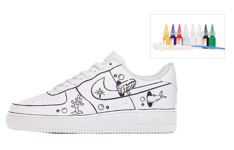 

Кроссовки Nike Air Force 1 Skateboard Shoes Women's Low-Top White Black, белый