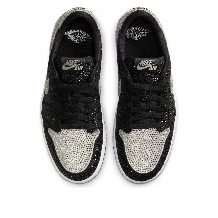 Кроссовки (WMNS) Air Jordan 1 Retro Low OG x Swarovski 'Stealth', серый — фото 4