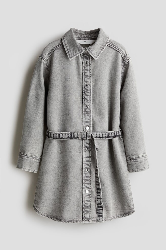

Джинсовое платье-блузка H&M, серый