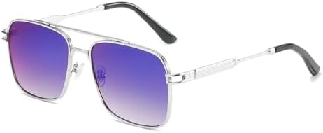 

Солнцезащитные очки 2026 года для женщин, квадратные металлические, винтажные, мужские, с антибликовым покрытием для вождения, градиентные, женские, UV400 MTZJH, Purple