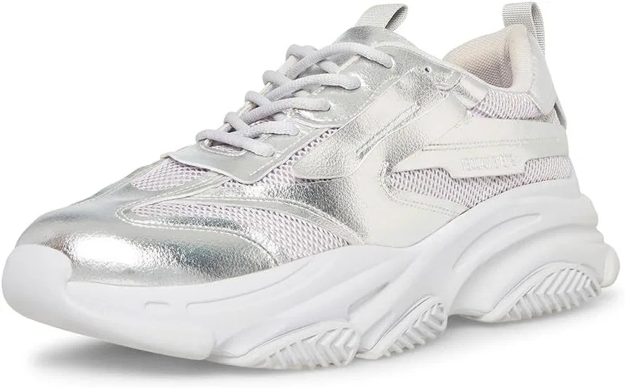 Кроссовки модные Steve Madden, серебряный