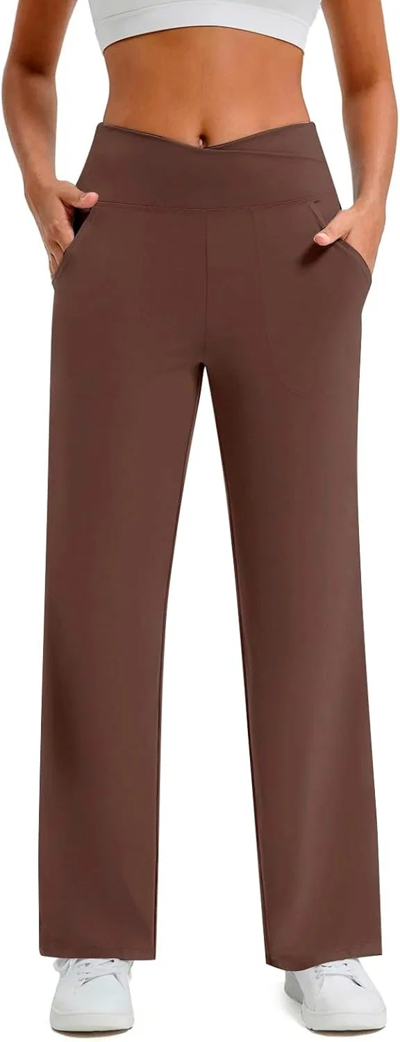 Леггинсы для йоги, бега Women's Hip Lifting, бренд Generic, коричневый — фото 4
