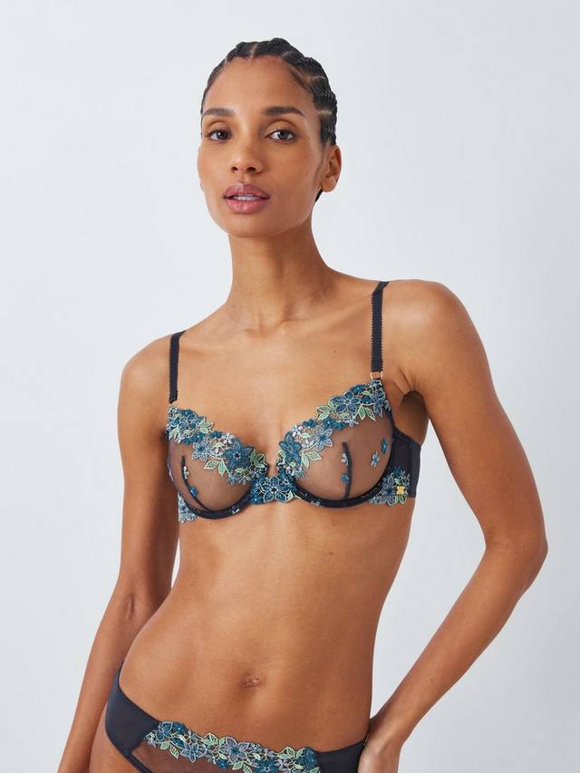 

Kiki балконный бюстгальтер с цветочной вышивкой крючком AND/OR, Blue