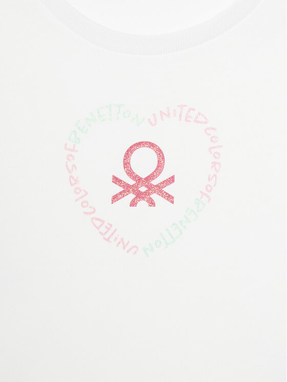 Футболка обычного кроя 3I1XG10HU United Colors Of Benetton, белый — фото 3
