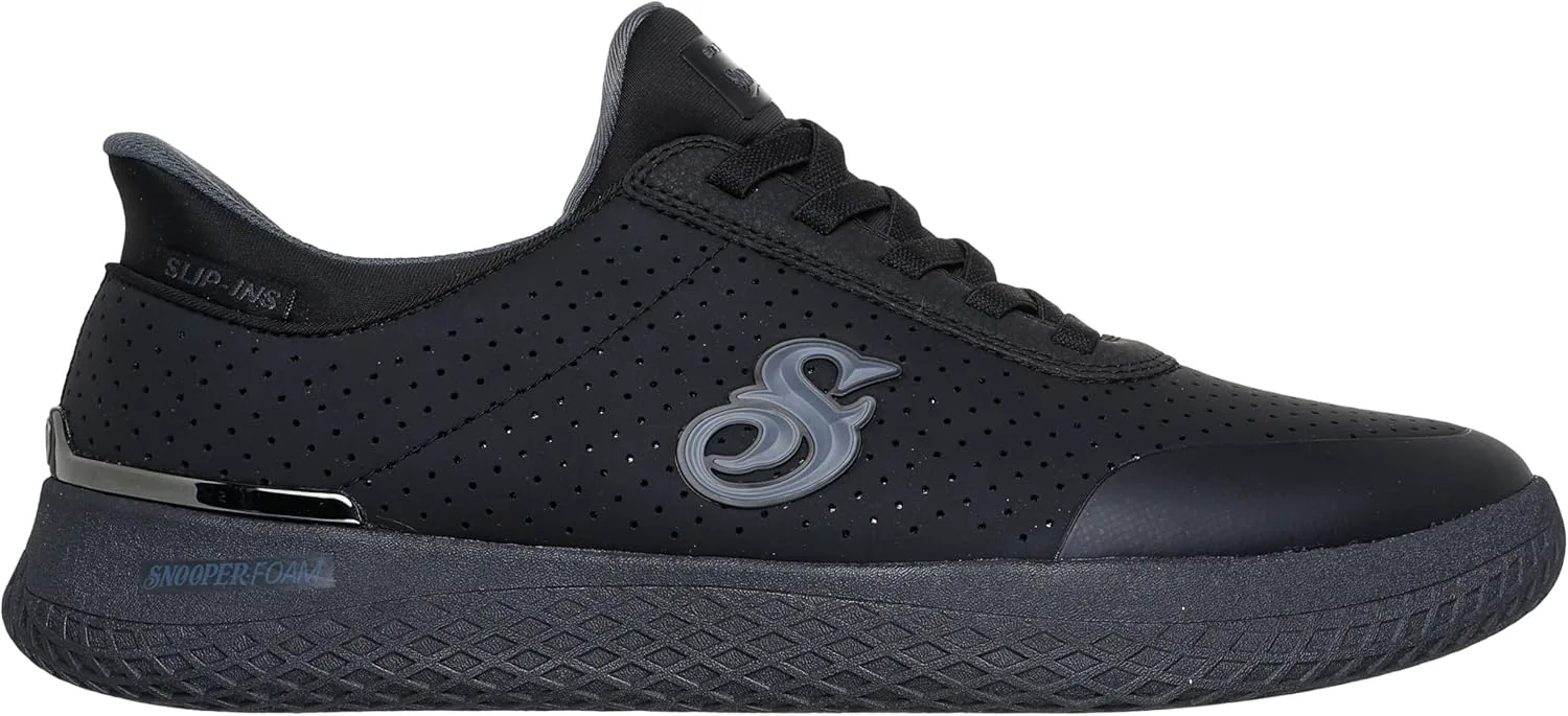 Мужские слипоны Skechers Snoop Vibez - удобные безручные Snooper, черный — фото 4