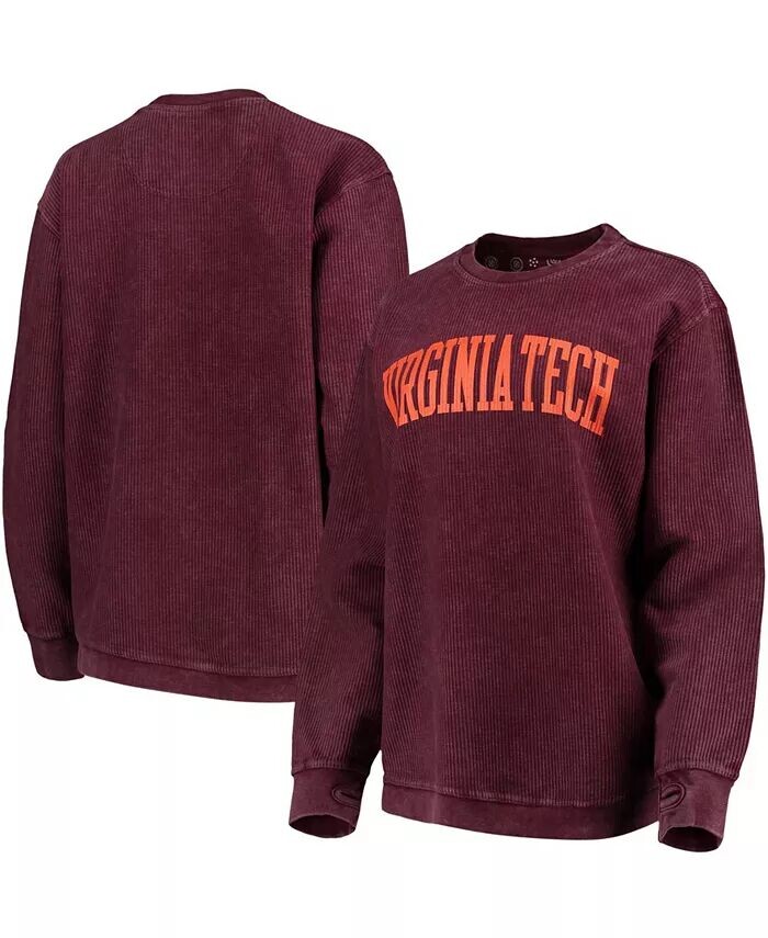

Женская темно-бордовая толстовка Virginia Tech Hokies Comfy Cord Vintage-Like Wash Basic Arch Pullover Pressbox