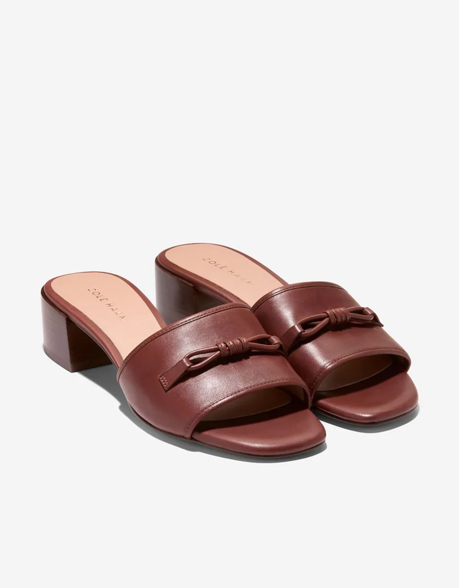 Женские мюли на каблуке из натуральной кожи Cole Haan, коричневый — фото 4