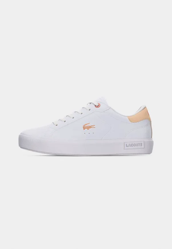 Детские кроссовки powercourt blush laces Lacoste, White/Light Pink — фото 2
