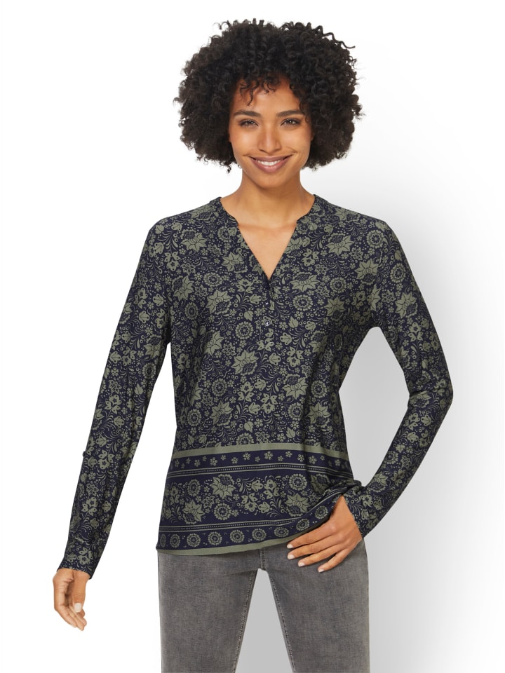 

Футболка с принтом цвета хаки и темно-синего цвета Heine, Синий, Футболка с принтом цвета хаки и темно-синего цвета Heine