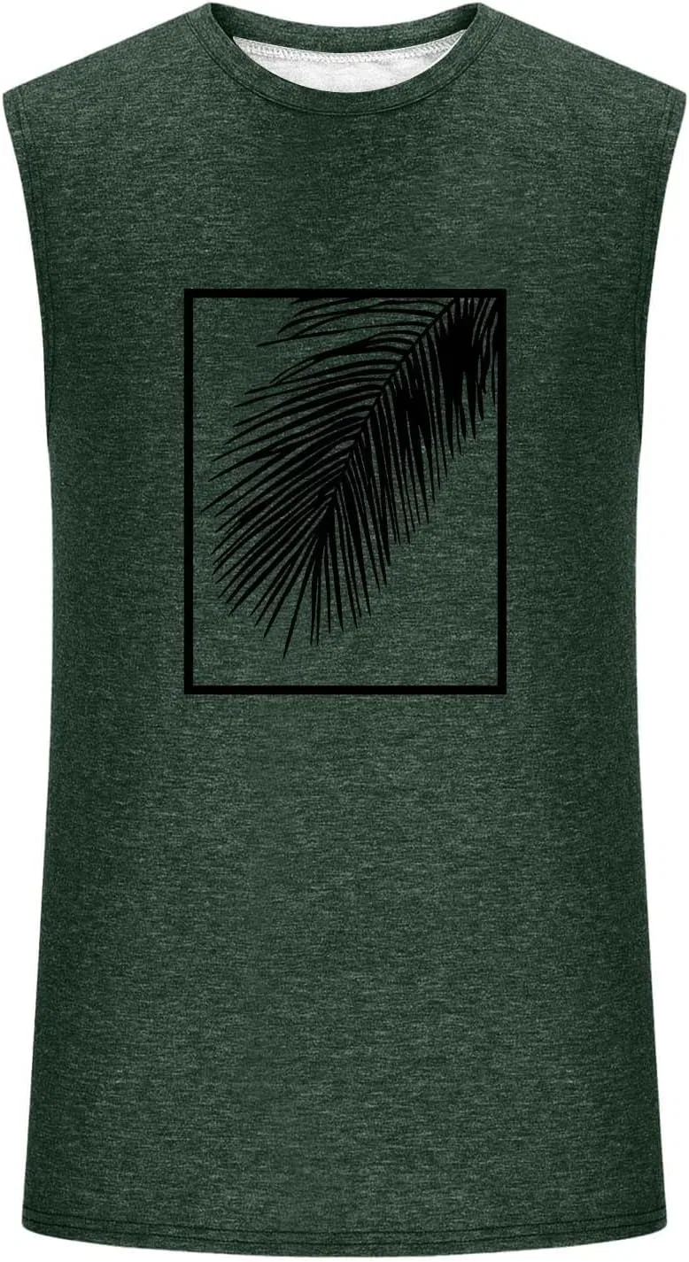 Мужской топ-майка, хлопковая смесь, свободный крой, 2-army Green — фото 3