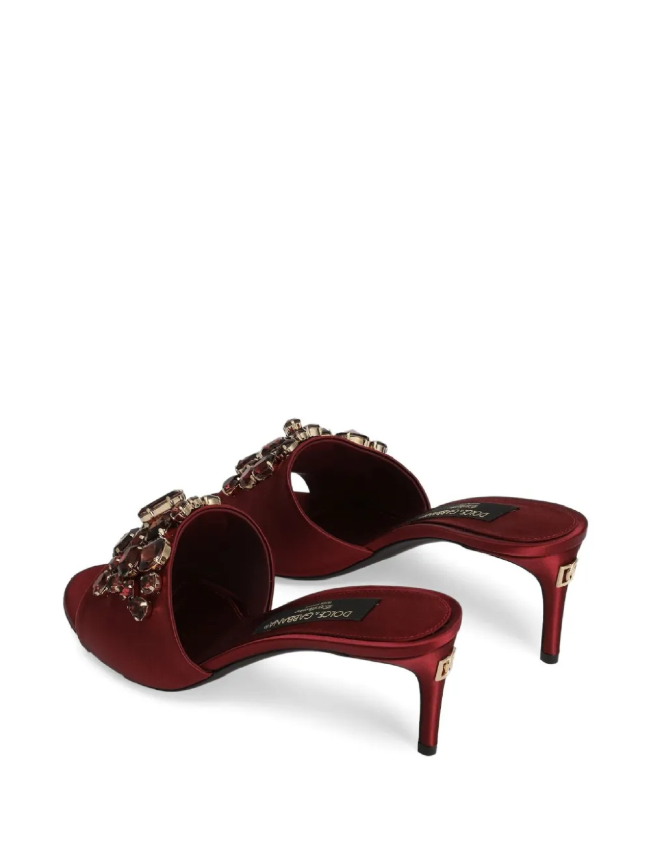 Мюли Dolce & Gabbana 60 мм, украшенные кристаллами, красный — фото 3