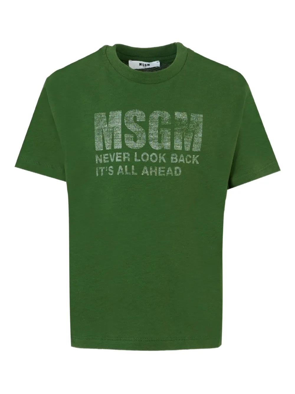 

Футболка с короткими рукавами и принтом логотипа MSGM Kids, зеленый
