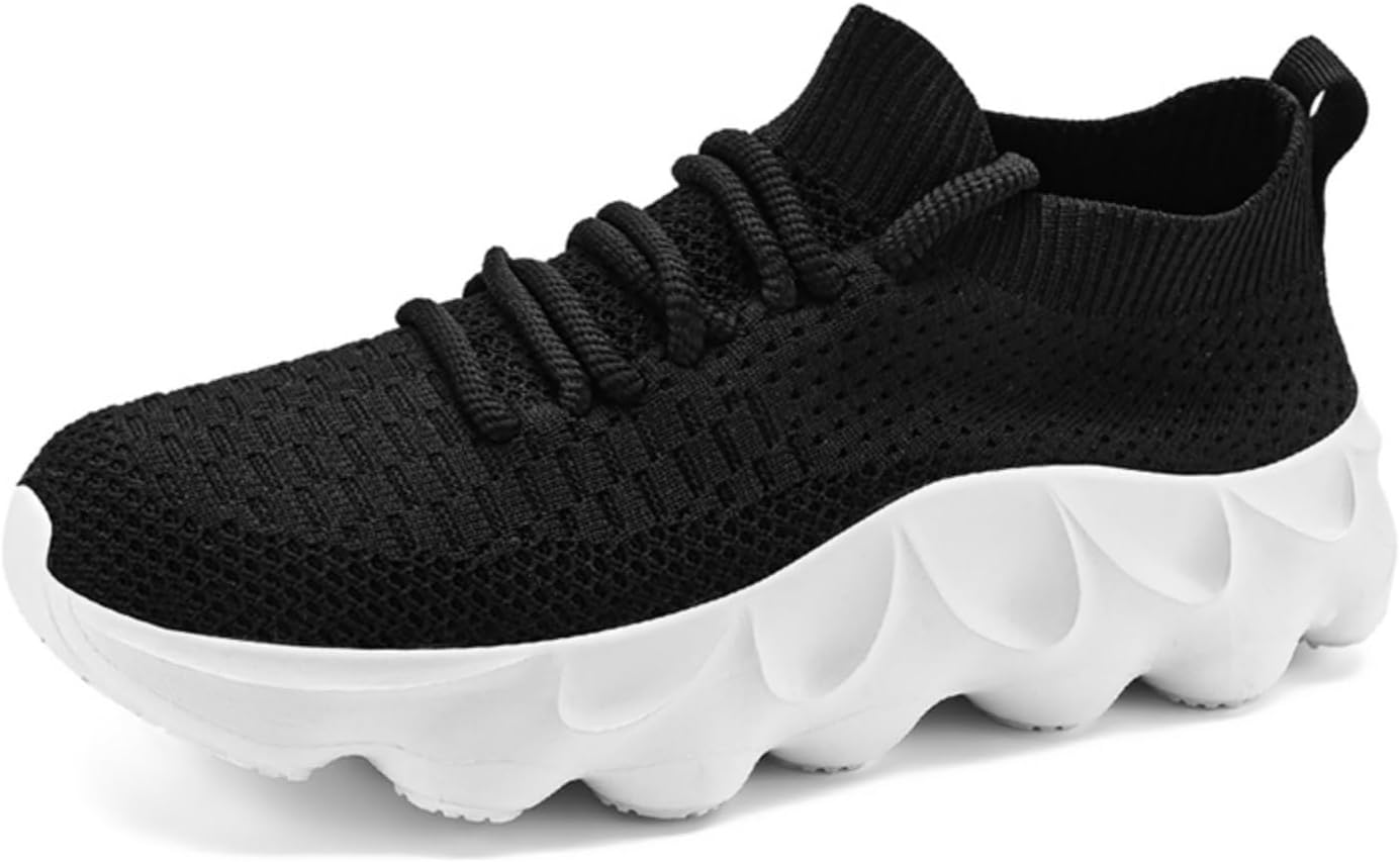 

Мужские красные вязаные кроссовки, стильная подошва как облако, повседневная обувь с дышащей сеткой, комфортные для ежедневной носки Aokisx