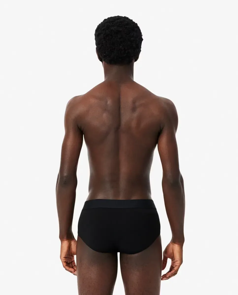 Набор трусов Lacoste мужских из 3 шт., джерси, белый, черный — фото 2