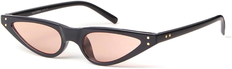 

Маленькие треугольные солнцезащитные очки в стиле ретро «кошачий глаз» для женщин, черная с красной оправой, защита от УФ-излучения 400, узкие, модель m760 Generic, M-762