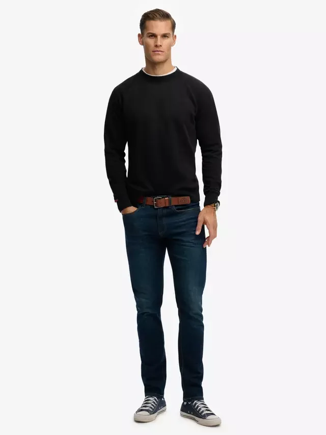 Толстовка Essential Logo Raglan Crew, черная Superdry — фото 3