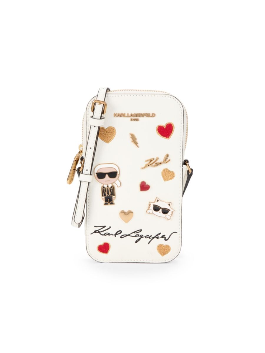 

Кожаная сумка через плечо с логотипом Karl Lagerfeld Paris, цвет Multi White