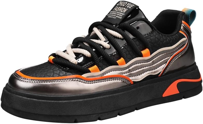 

Мужские кожаные модные кеды Hhhchpm в уличном стиле, низкие скейтбордические туфли, удобные, не скользящие, на шнуровке, прочные кроссовки для активного отдыха на открытом воздухе, черный