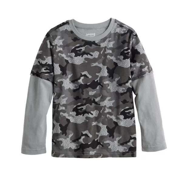 

Футболка с длинным рукавом для мальчиков 4-12 лет Jumping Beans, цвет gray line camo