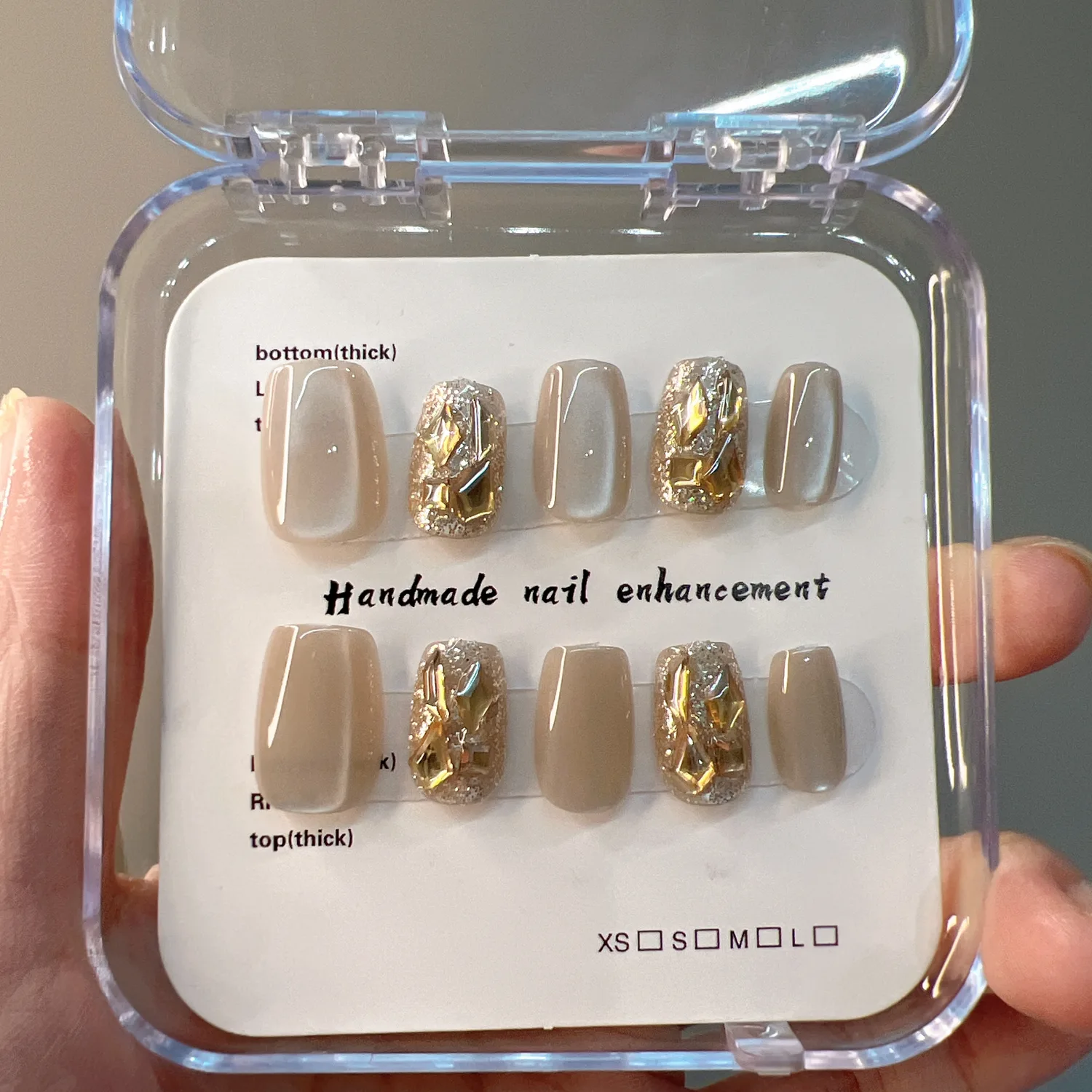 ORANOT Накладные ногти для женщин, Short XS, for Small Hands[Includes Storage Box]14-10-11-10-7 — фото 3