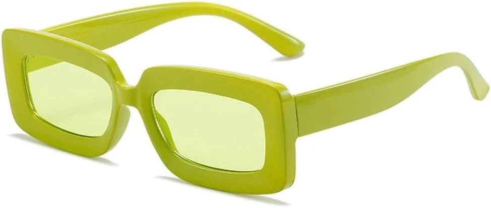 

Популярные женские солнцезащитные очки в винтажном стиле, прямоугольная оправа большого размера, фиолетовые очки, модные женские очки JWMSXYQR, Fluorescent Green