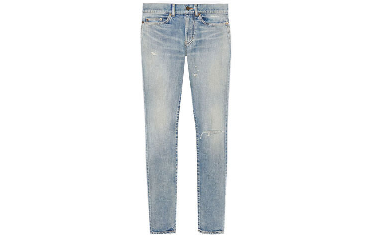 

Джинсы мужские Saint Laurent Ripped Skinny, серо-синий