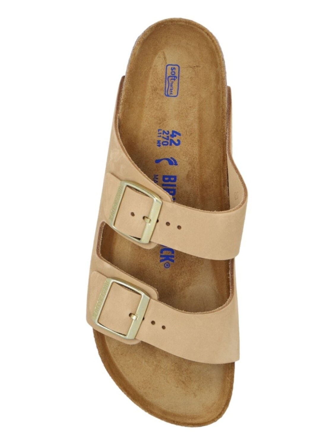 Birkenstock сандалии из кожи Аризона, нейтральный цвет — фото 3