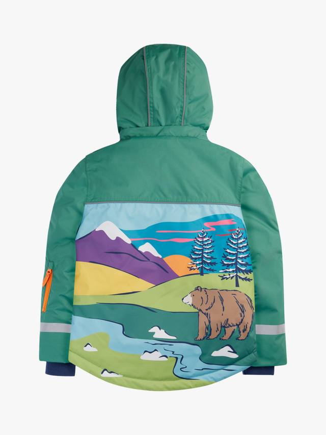 Детская утепленная лыжная куртка Frugi, Green/Mountains — фото 2