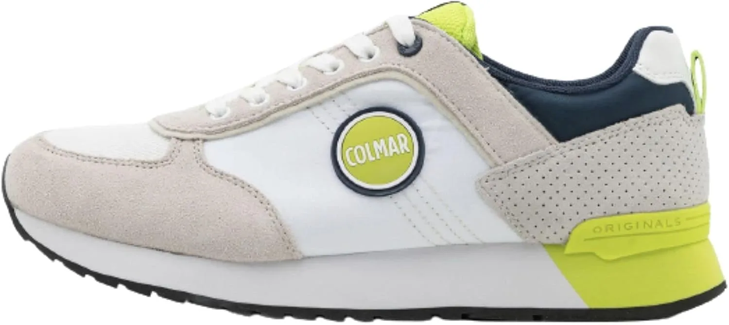Кроссовки COLMAR Travis Colors 017: белый, салатовый, индиго