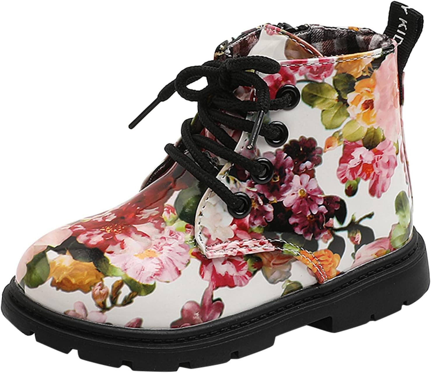 

Ботинки для девочек-малышей и девочек, водонепроницаемые, с боковой молнией, короткие ботинки с цветочным принтом, молодежные девичьи ботинки Generic, A