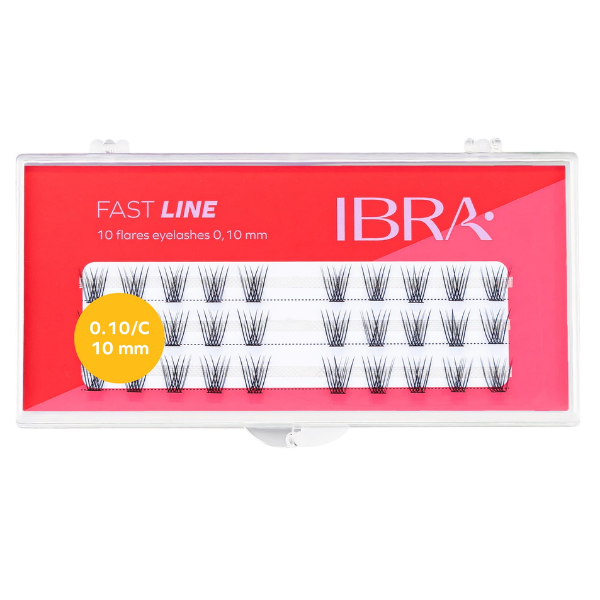 

Пучки ресниц 10 мм, 30 шт./1 упаковка. Ibra Makeup Fast line