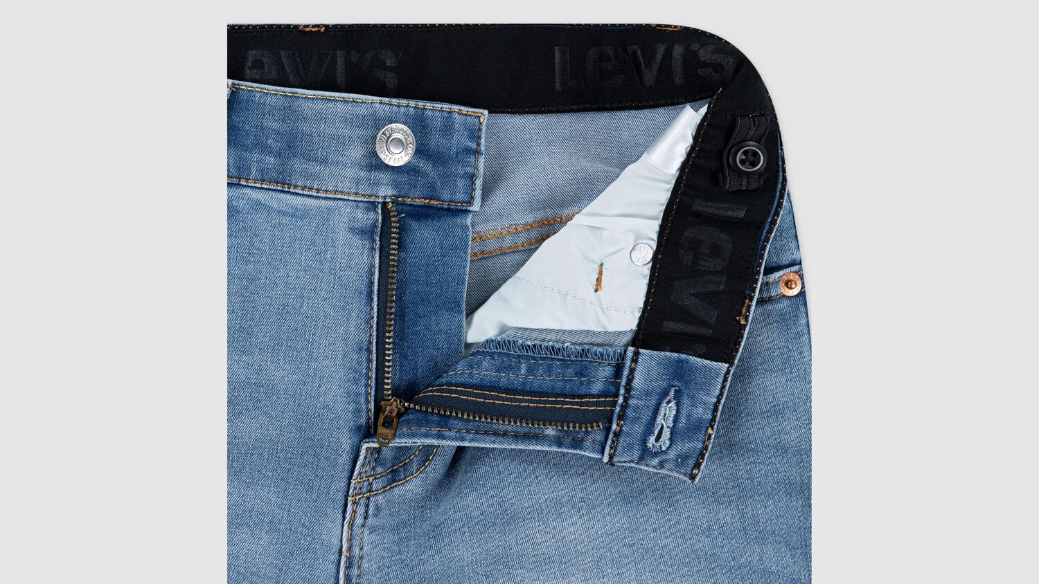 Джинсы свободного кроя Taper Move для мальчиков 8-20 лет Levi's, Basil Sky Without Destruction - Medium Wash — фото 3