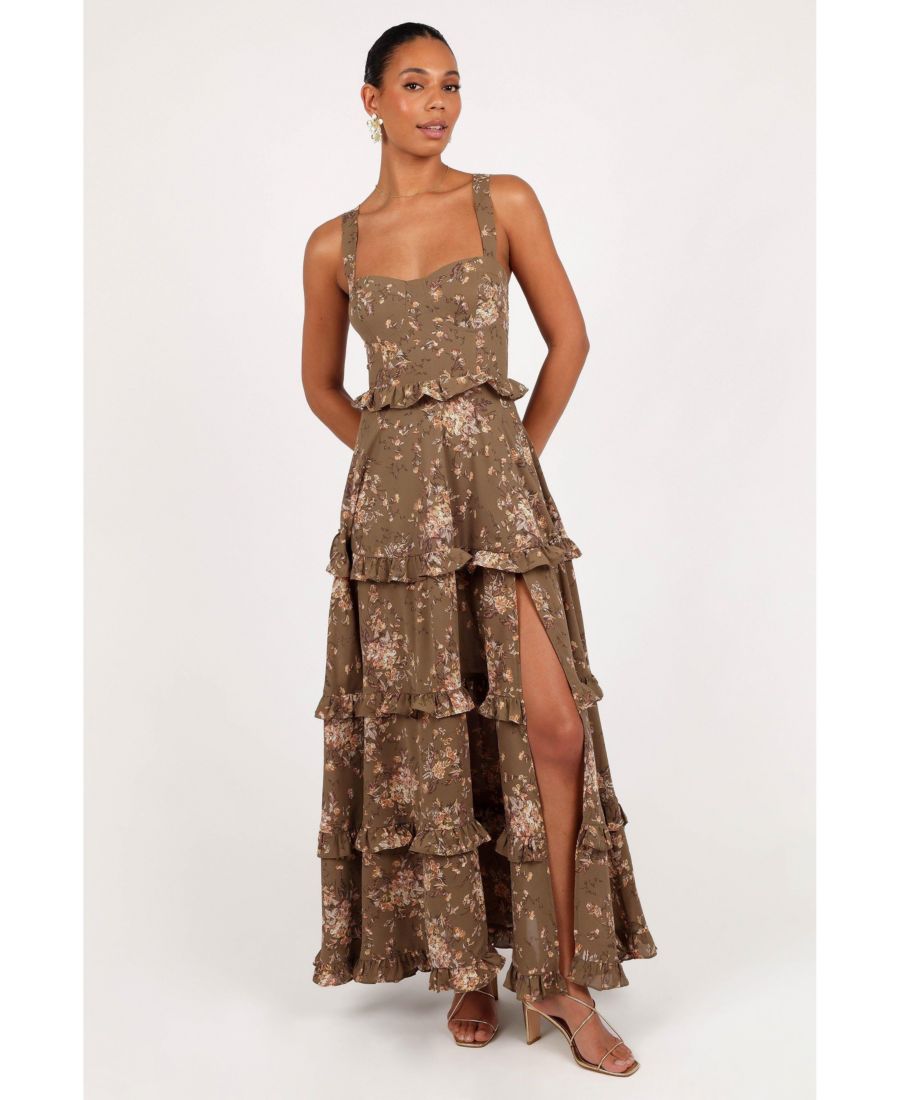 

Женское многоярусное макси-платье Lillee Petal and Pup, Olive print