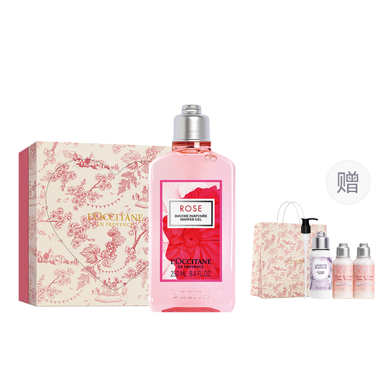 Розовый гель для душа с ароматом сердца 250 мл LOCCITANE, 250ml with A Free 150ml Body Lotion — фото 4