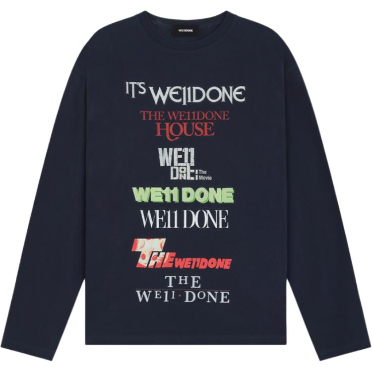 

WE11DONE Футболка мужская морская синяя, Синий, WE11DONE Футболка мужская морская синяя