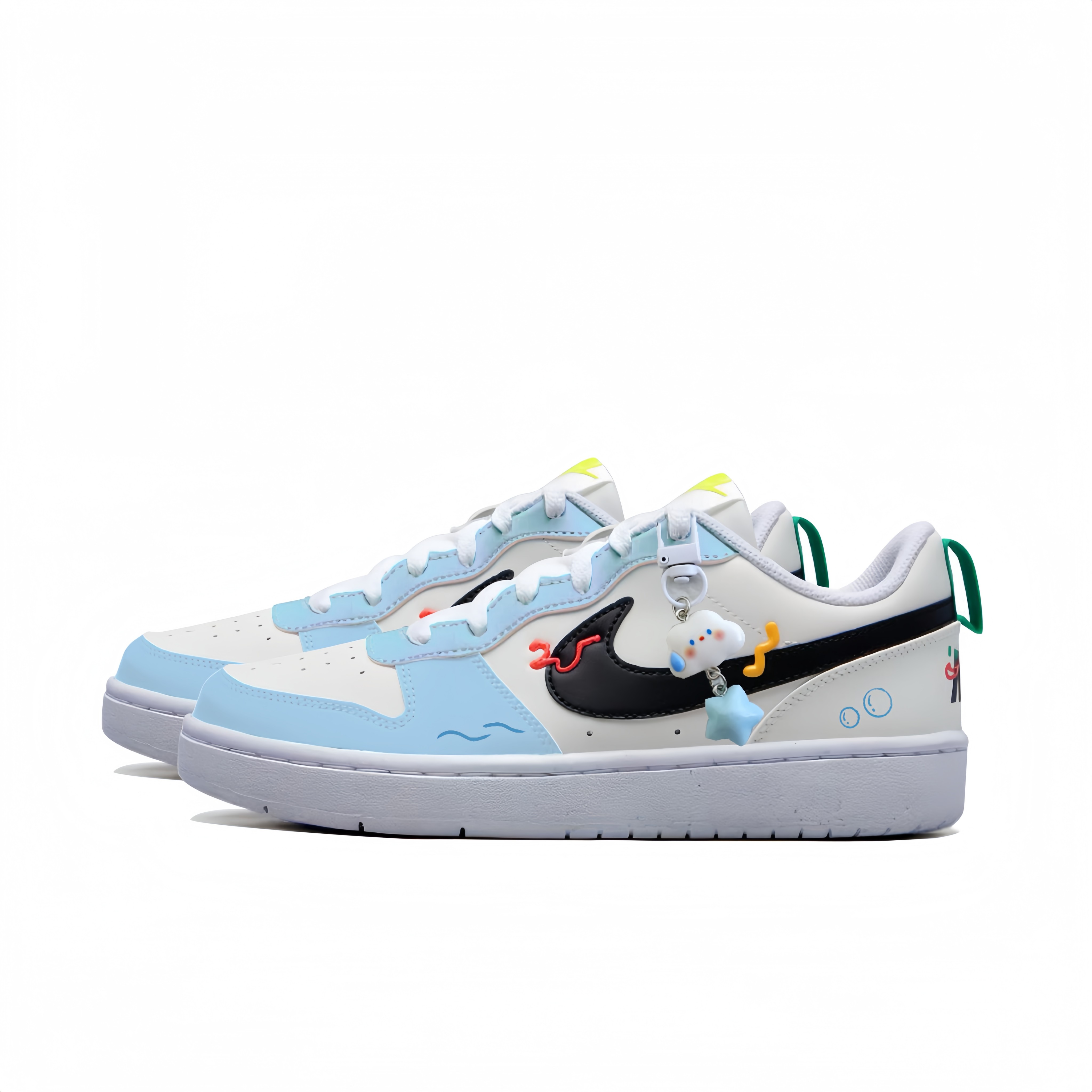Кроссовки Court Borough Milk Foam Blue Star с антискользящим покрытием, износостойкие, низкие, для детей и подростков, для скейтбординга Nike, синий — фото 3