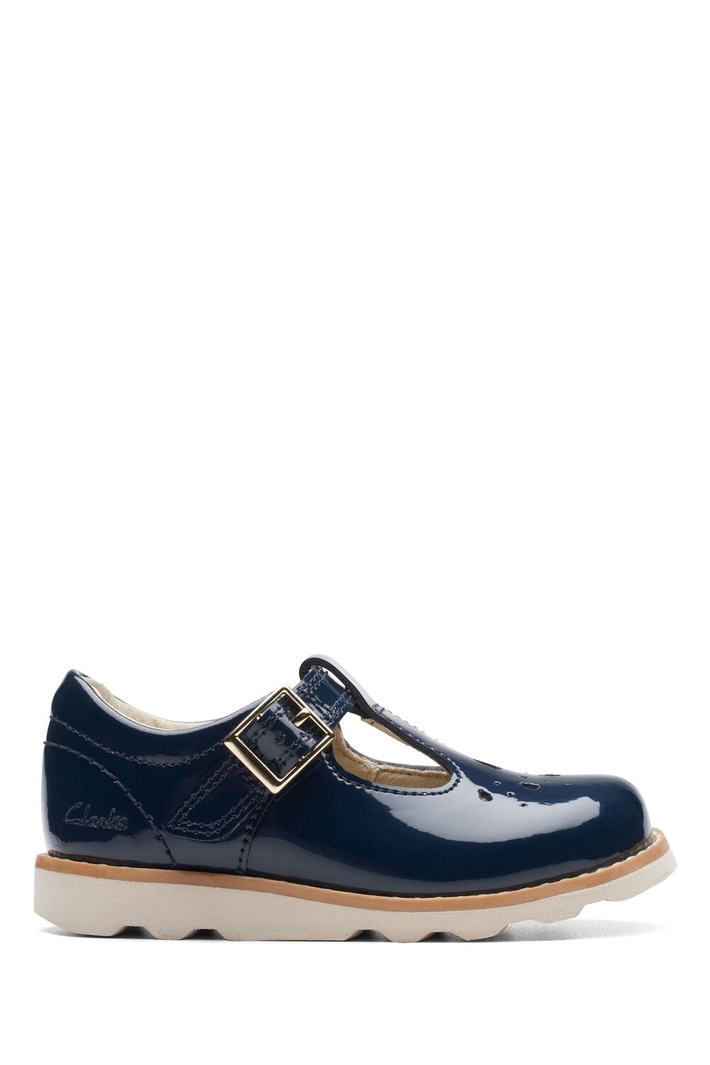 

Детские туфли F fit из лакированной кожи с принтом в виде короны Clarks, синий