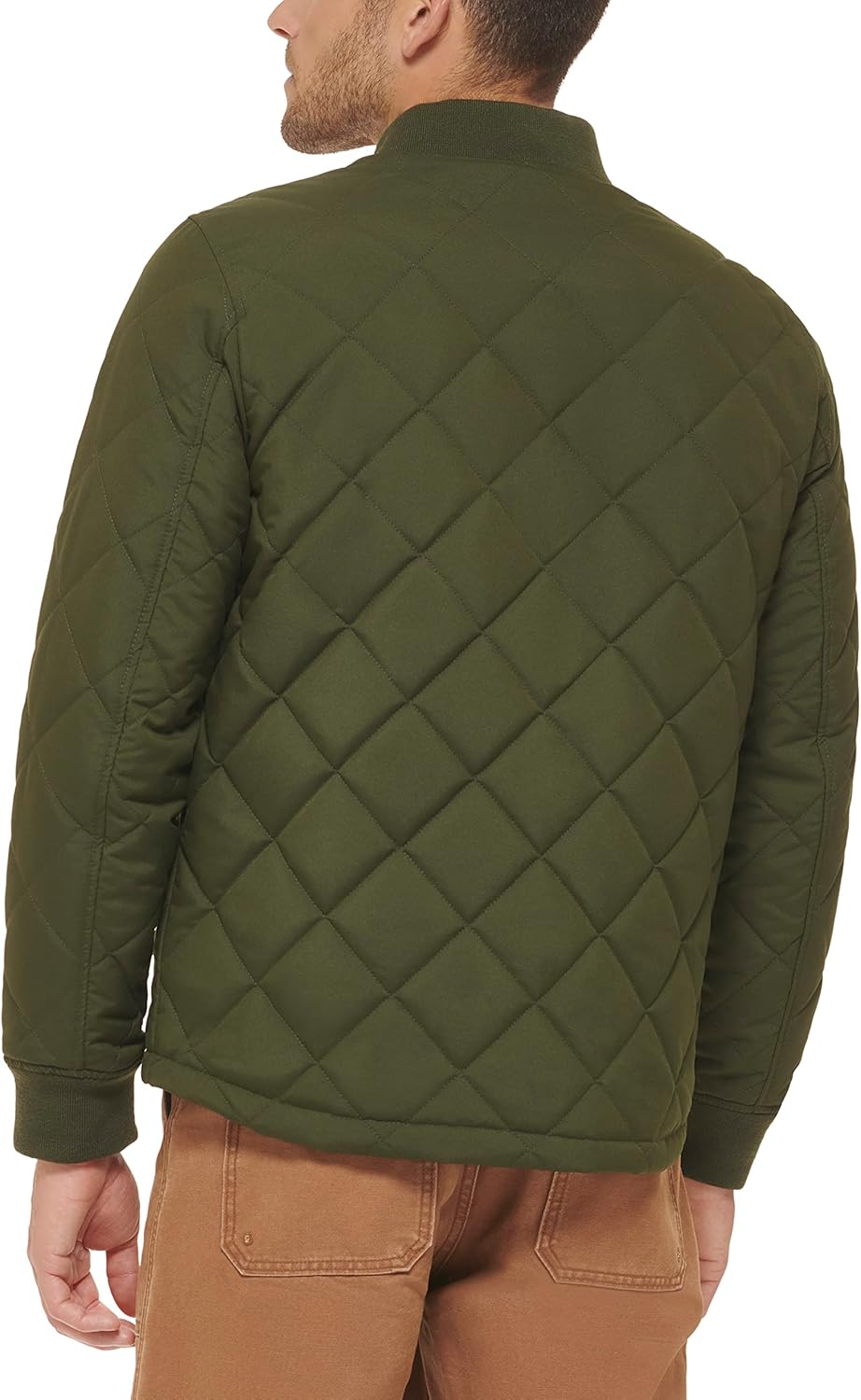 Мужская стеганая куртка-бомбер Levi's с открытым низом, Army Green — фото 2